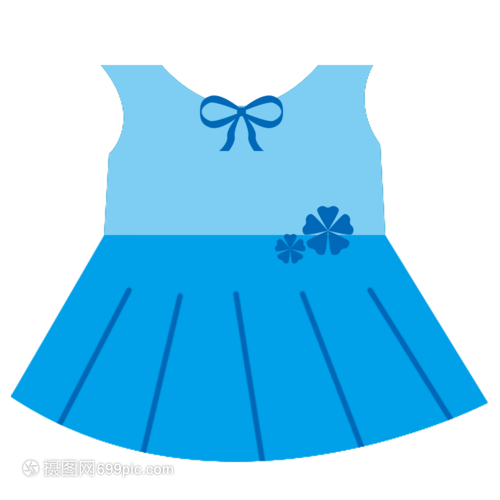 卡通手繪嬰兒衣物藍(lán)色裙子